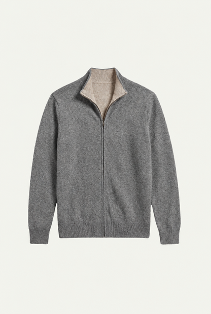Cashmere Full-Zip Knit Grey