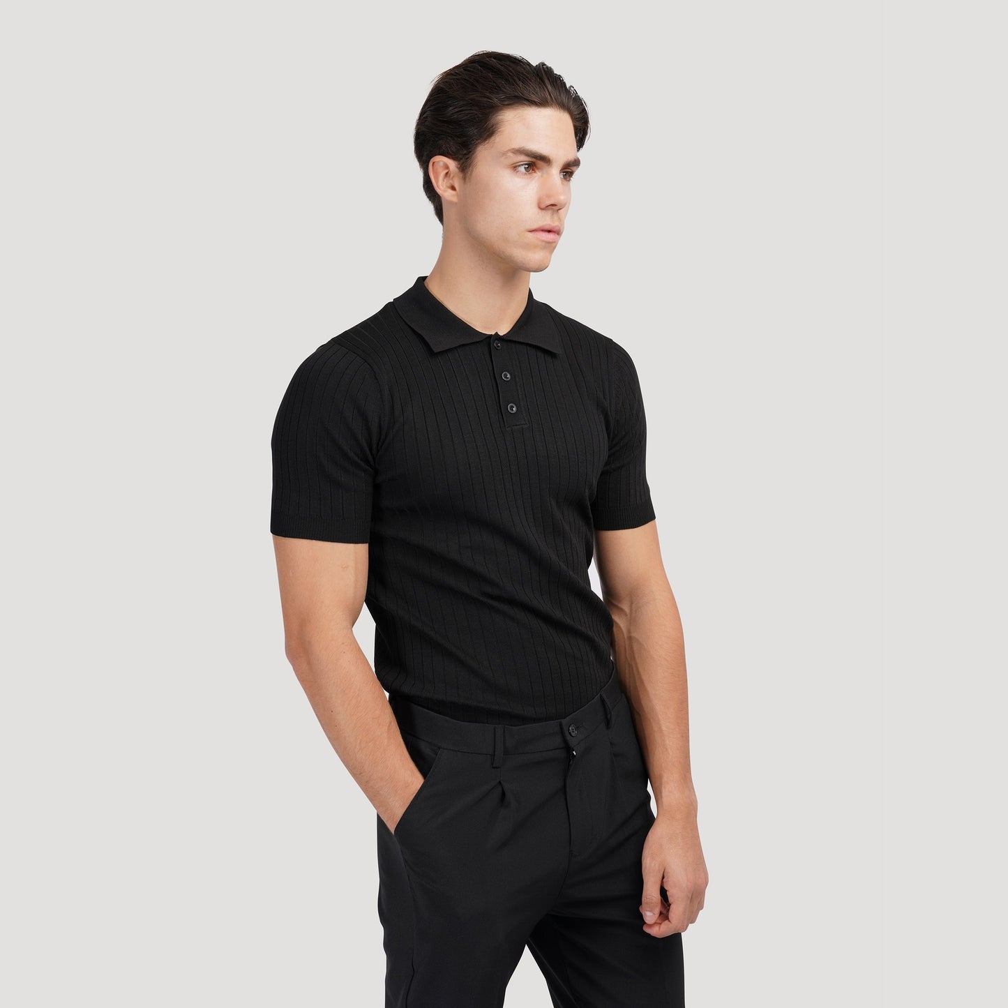 Visconti Knitted Polo Shirt - Black