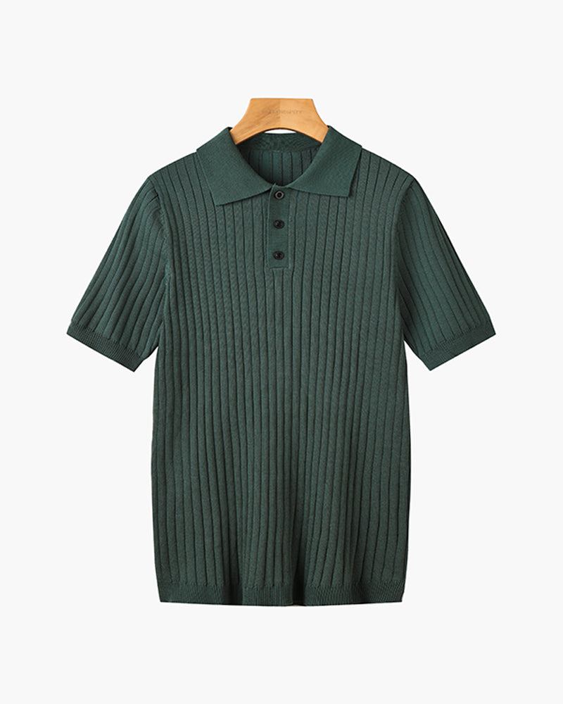 Visconti Knitted Polo Shirt - Black