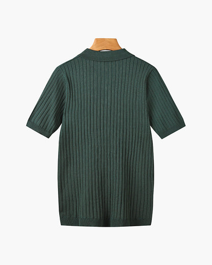 Visconti Knitted Polo Shirt - Black