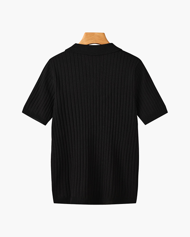 Visconti Knitted Polo Shirt - Black