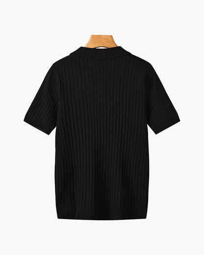 Visconti Knitted Polo Shirt - Black