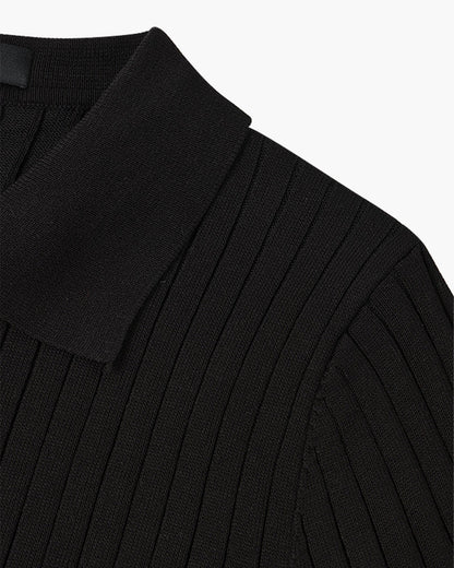 Visconti Knitted Polo Shirt - Black