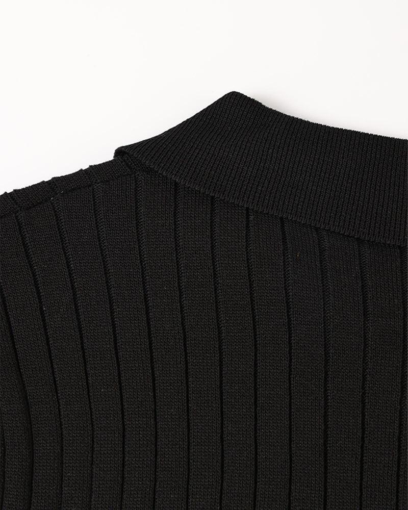 Visconti Knitted Polo Shirt - Black