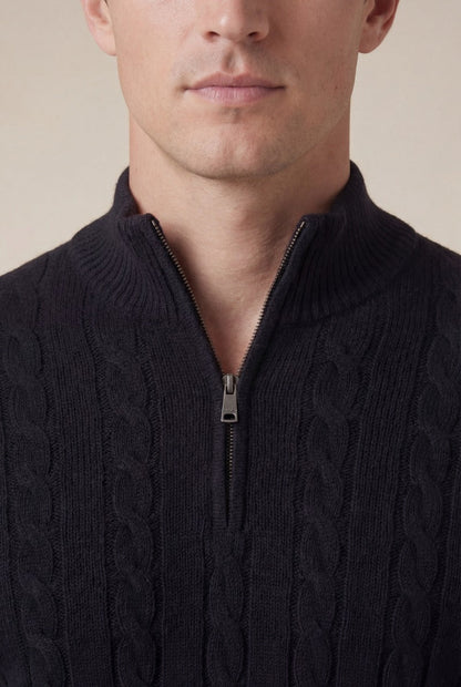 Cashmere Quarter Zip Black