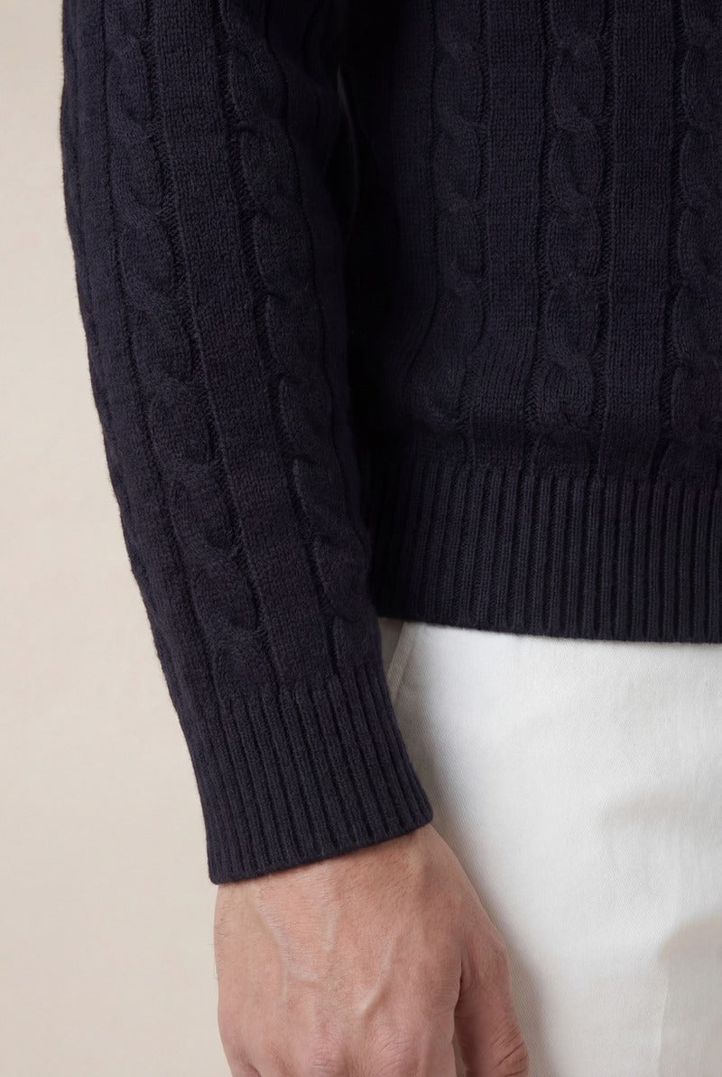 Cashmere Quarter Zip Black
