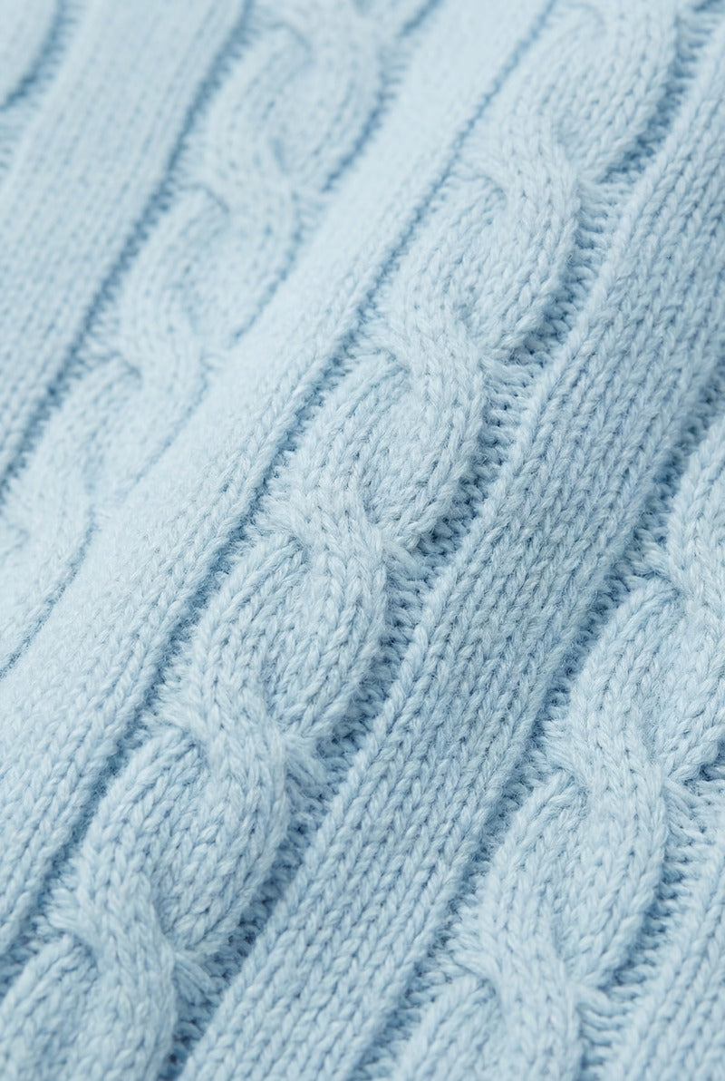 Cashmere Quarter Zip Baby Blue