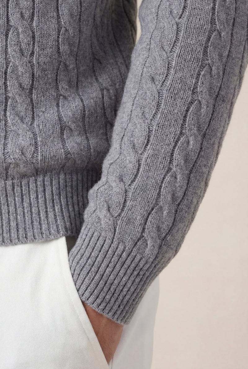 Cashmere Quarter Zip Dark Grey