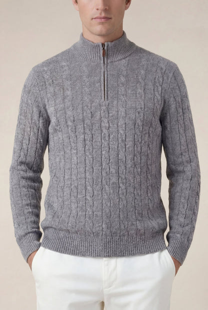 Cashmere Quarter Zip Dark Grey