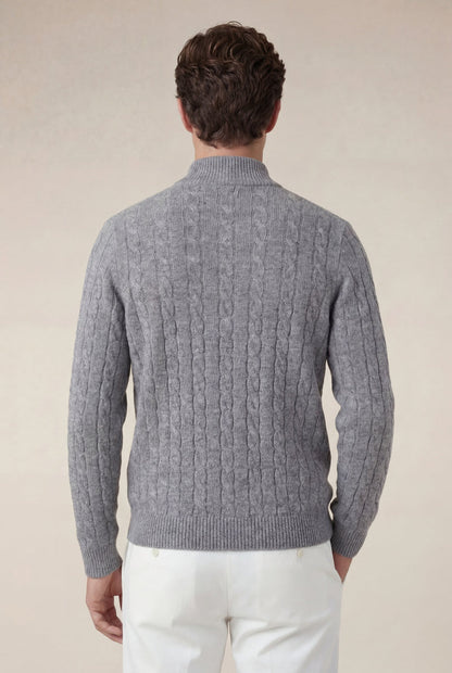 Cashmere Quarter Zip Dark Grey