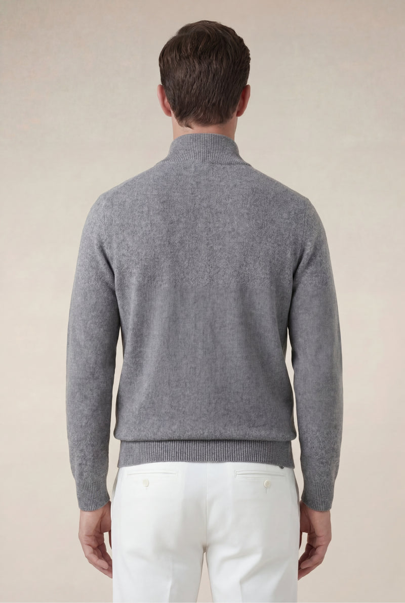 Cashmere Full-Zip Knit Grey