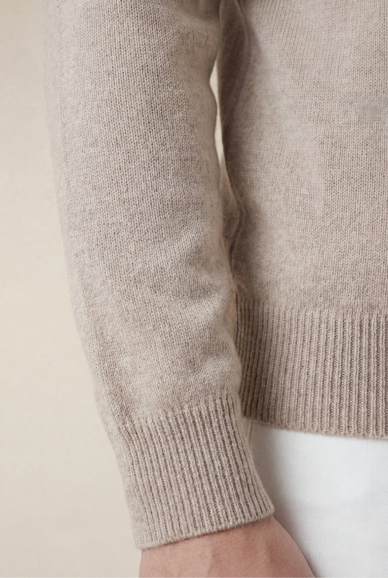 Cashmere Full-Zip Knit Beige