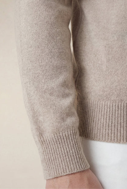 Cashmere Full-Zip Knit Beige
