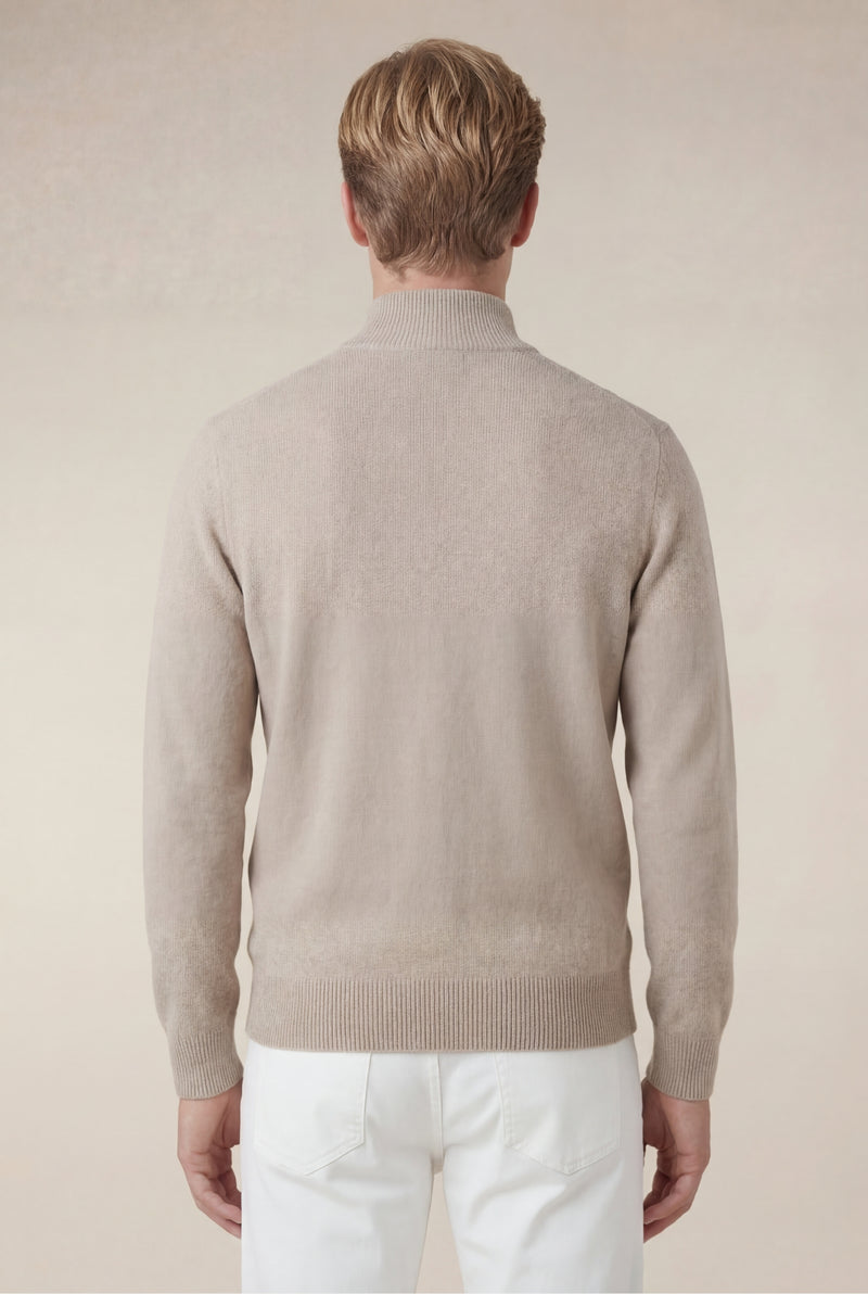 Cashmere Full-Zip Knit Beige