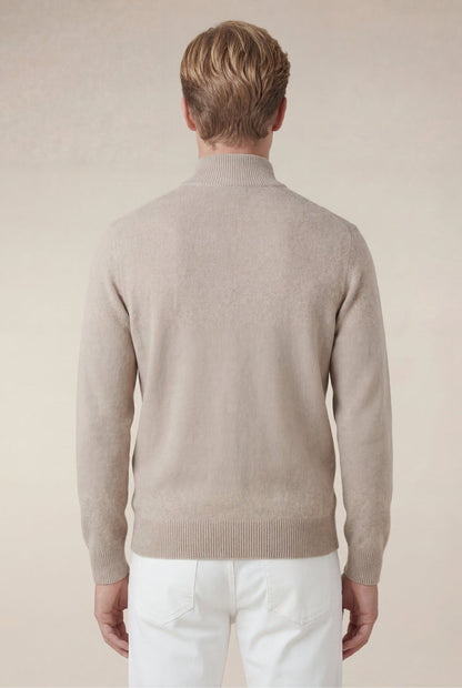 Cashmere Full-Zip Knit Beige