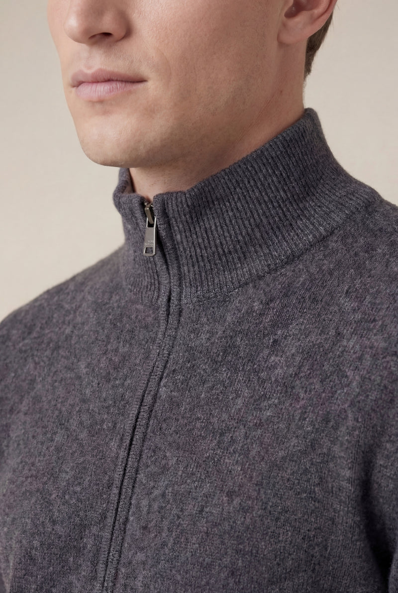 Cashmere Full-Zip Knit Black