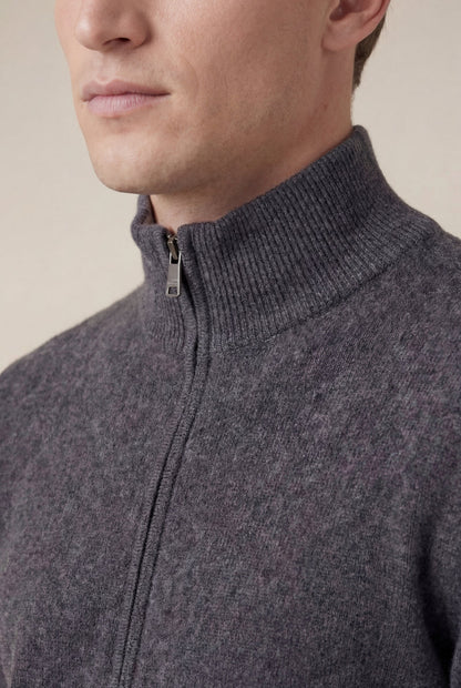 Cashmere Full-Zip Knit Black