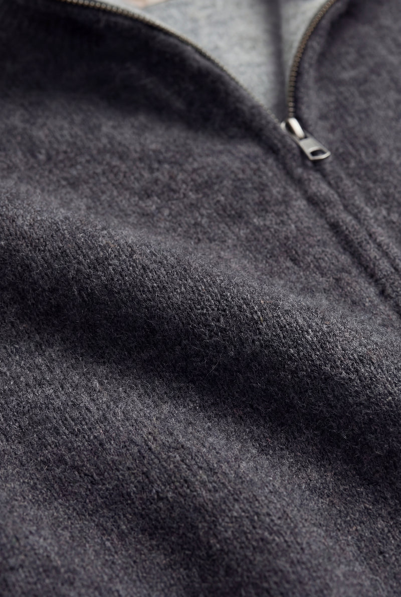 Cashmere Full-Zip Knit Black